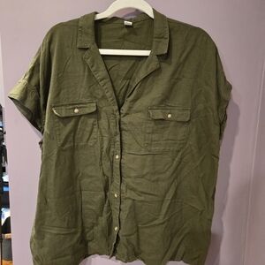 Olive Green Men's Casual Shirt